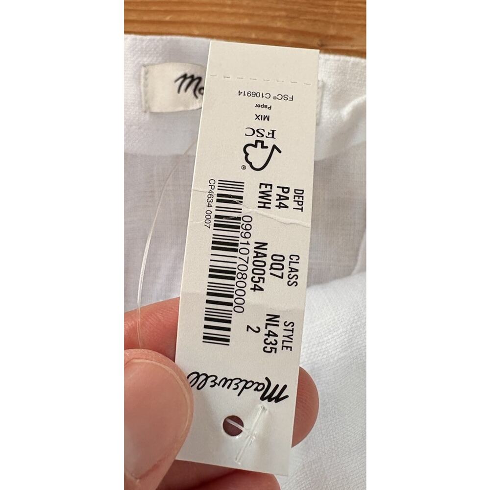 Madewell NWT Women’s Spaghetti strap linen Goldie A-Line Midi dress 2 White P9 - Picture 6 of 8